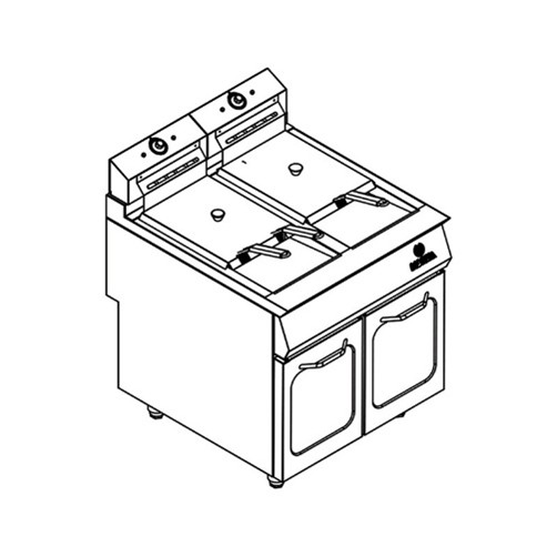 double gas deep fryer