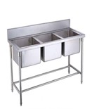 3-compartment stainless steel sink